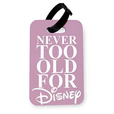 Image of WTF Never Too Old for Disney Pink Printed Art Faux Leather Passport Cover/Luggage Tag (Luggage Tag)