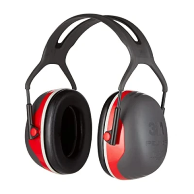 Image of 3M Peltor Premium Plus Earmuffs X3A with Headband, Black/Red, 95 110 dB