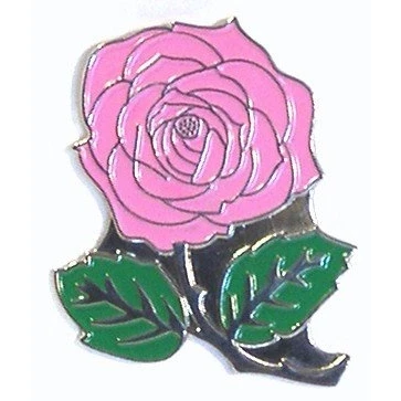 Image of Metal Enamel Pin Badge English Rose in Pink