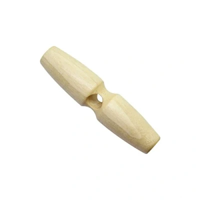 Image of Coat Buttons Wooden Toggle Single Hole Sewing Buttons, 12 Pieces 6cm Natural