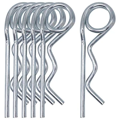 Image of SKIR&#039;CO (6 pcs) Zinc Plated Steel Spring Cotter Pins 3 mm, Double Ring R Clips, Shaped Pin