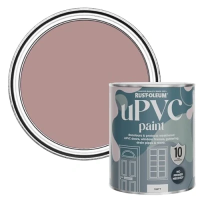 Image of Rust Oleum Pink uPVC Door and Window Paint in Matt Finish Heartfelt 750ml