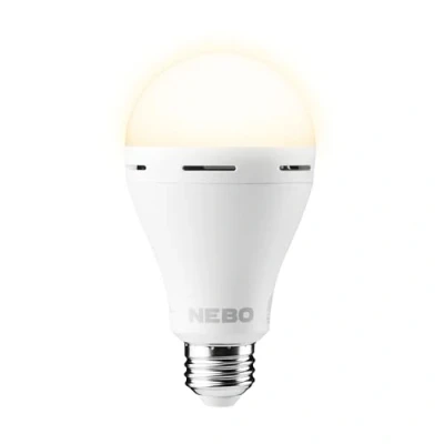 Image of NEBO Blackout Backup Emergency LED Bulb with Rechargeable Internal Battery for up to 12 Hours of Bright Light Hanging Hook