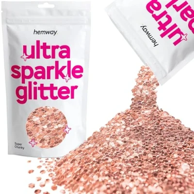 Image of Glitter Rose Gold Ultra Sparkle Sequins Nail Face Festival Christmas Halloween Makeup Super Chunky 100g / 3.5oz
