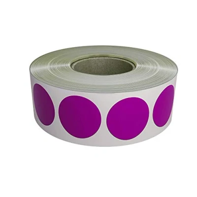 Image of Royal Green Color Coding Labels Roll (1.9 cm) Round Purple Dot Stickers 19mm 1050 Pack