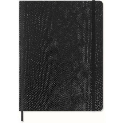 Image of Moleskine Precious &amp; Ethical Notebook, with Gift Box, Vegan Soft Cover Python Effect, Elastic Closure, XL Format 19x25 cm, Colour Black