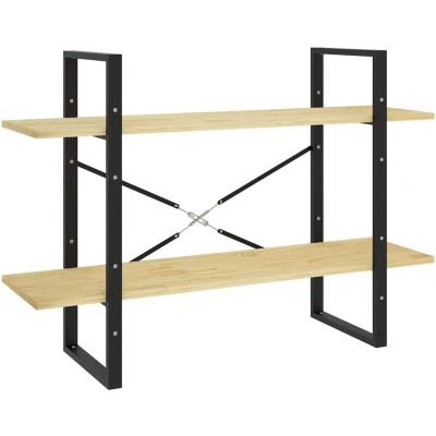 Image of vidaXL 2 Tier Book Cabinet 100x30x70 cm Solid Pine Wood