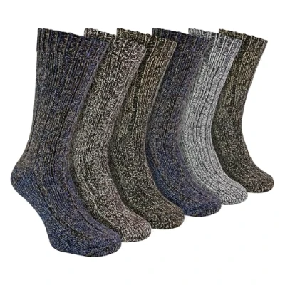 Image of 6 Pack Mens Alpaca Wool Boot Socks Sock Snob Ribbed Walking for Wellington Boots (6 11, Multicoloured)