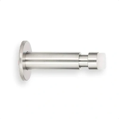 Image of EVI Herrajes 0,77¨x 3,5¨ extendible to 4,72¨ Dual Installation Adhesive or Screw Stainless Steel Satin Matte White Natural Silicone Rubber Includes + Fixing Plug Mod. I 182 BDUAL AM