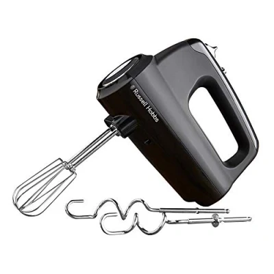 Image of Russell Hobbs Desire Electric Hand Mixer with 5 speeds &amp; turbo setting, 2 chrome plated beaters dough hooks inc, all dishwasher safe, Easy release button, 350W, 24672