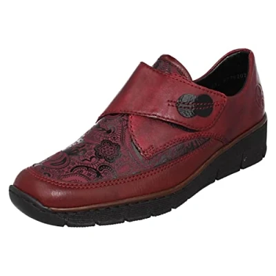 Image of Rieker Women&#039;s Damen Halbschuhe Rot Moccasin (Rot, UK Footwear Size System, Adult, Women, Numeric, Medium, 6.5)