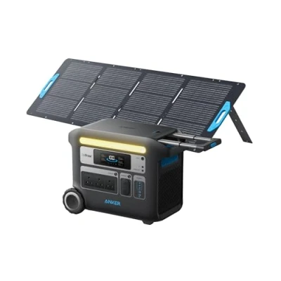 Image of Anker SOLIX F2000 Portable Power Station, PowerHouse 767, 2048Wh GaNPrime Solar Generator with 200W Panel, LiFePO4 Batteries, 4 AC Outlets Up to 2400W for Home, Outage, Outdoor Camping