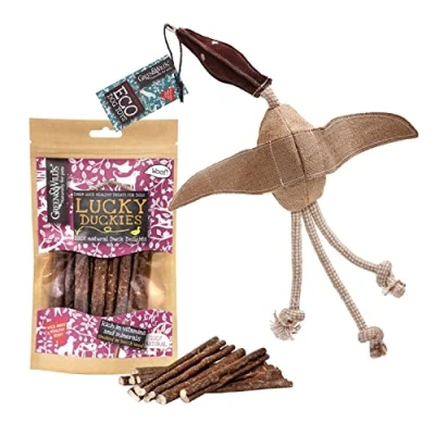 Image of Green &amp; Wilds Dog Gift Set Desmond Duck Lucky Duckies