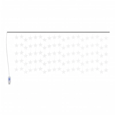 Image of vidaXL LED Star Curtain Fairy Lights 500 Cold White 8 Function