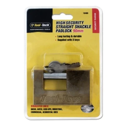 Image of Tool Tech 90mm High Security Straight Shackle Padlock