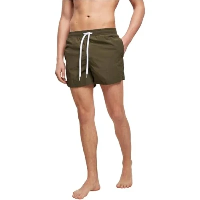 Image of Build Your Brand Men&#039;s By050 swim Shorts, Olive, 5XL