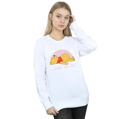 Image of Disney Women&#039;s Winnie The Pooh Relax Sweatshirt White Large