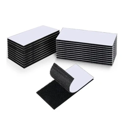 Image of FunnAura 20PCS Strong Double Sided Tape Heavy Duty, Hook and Loop Self Adhesive, Extra Sticky Pads Duty(5 * 10cm, Black)