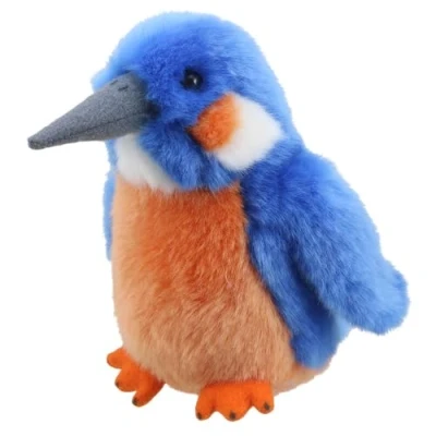 Image of Wilberry Kingfisher Soft Toy Colourful Orange &amp; Blue Mini Plush Bird Lifelike and Vibrant Forest Companion Cuddly, Pocket Sized Perfect for Kids, Collectors, Lovers Storytelling 12cm
