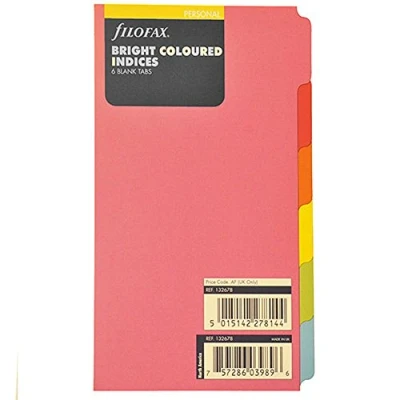 Image of Personal Bright 6 blank tabs index