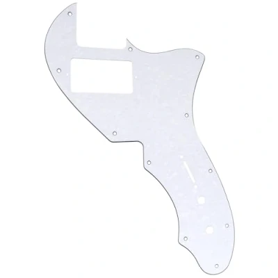 Image of Musiclily Pro 11 Holes Single H Guitar Pickguard For USA Fender 69 Tele Thinline Style Electric Guitar, 4Ply White Pearl