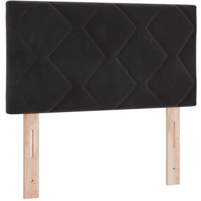 Image of vidaXL LED Headboard Diamond Blocks Design Black 80 cm Velvet