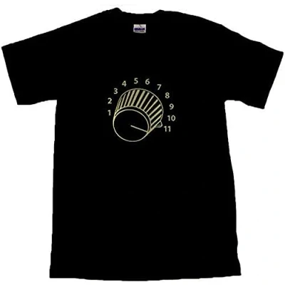 Image of This One Goes to Eleven&#039; Cool Gold 11 Knob Spinal Tap Mens T Shirt Black Size L