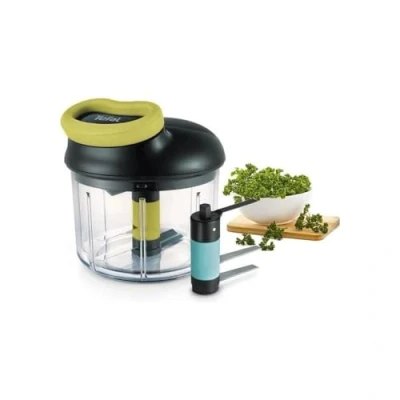 Image of Tefal K1321224 Hachoir Manuel 5 Seconds Engineering, Lame Glace Pilée, Noir, Vert, Transparent