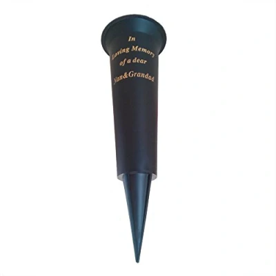 Image of In Loving Memory of a dear Nan &amp; Grandad grave flower vase funeral spike pot