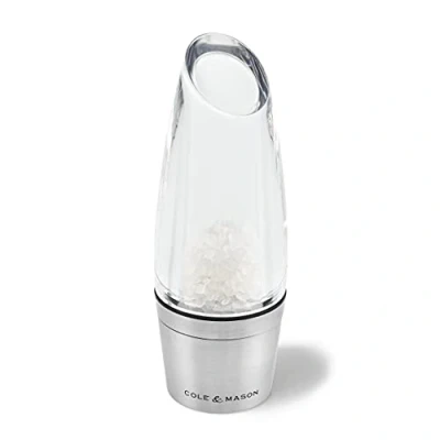 Image of Cole &amp; Mason H308892P Milston Salt Mill Precision+ Stemless Stainless Steel/Acrylic 160mm Single Includes 1 x Grinder Lifetime Mechanism Guarantee