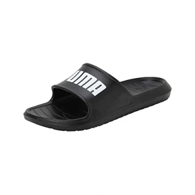 Image of Puma Unisex Adults Divecat V2 Lite Slide Sandals, Black White, 6 UK