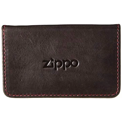 Image of Zippo leather business card holder, 10 cm, Mocha