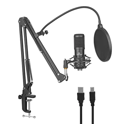 Image of YEYIAN USB Cardioid Condenser Microphone Pro 24Bit/192KHZ Plug &amp; Play PC Metal Arm, Shock Mount Kit Recording, Gaming, Podcast, Voice Over, Streaming (Agile Pro, Black)
