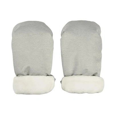 Image of Béaba Stroller Mittens/Gloves/Hand Protectors, Rain/Snow Protection, Zip Fasteners, Ultra Warm, Soft, Fleece Lined, Windproof, Waterproof, Breathable, Heather Grey