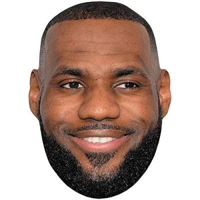 Image of Lebron James (Smile) Celebrity Mask, Flat Card Face, Fancy Dress Mask