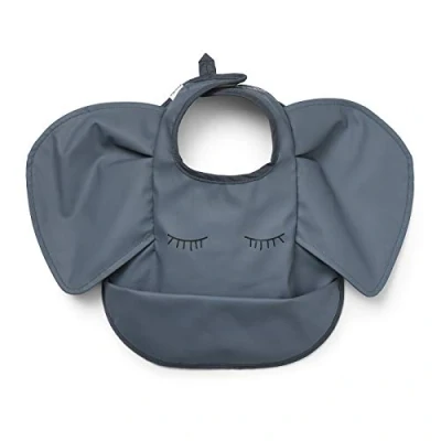 Image of Elodie Details Baby Feeding Bib for Toddlers Waterproof Scandinavian Design Humble Hugo, Blue