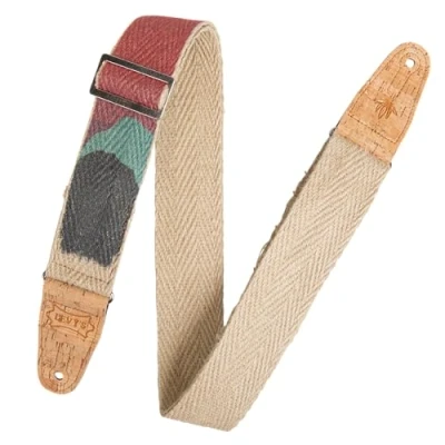 Image of Levy&#039;s MH8P 003 Natural Hemp Webbing w Cork Ends and Pocket 2&quot; Sunset