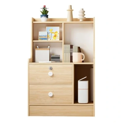 Image of iondelce Bedside Table, Bedroom Nightstand, End Table with 2 Drawers and Opening Storage Shelves, Couch Wooden Bed Side for Bedroom,Living Room (Wooden)