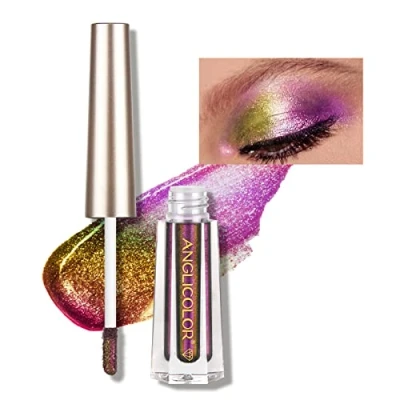 Image of Diamond Chameleon Liquid Eyeshadow Metallic Changing Holographic Glitter Multichrome Eye Shadow Long Lasting and Pigmented Sparkling &amp; Shimmer Eyes Makeup (#102 WONDER)