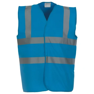 Image of Yoko Men&#039;s Yk001/Hvw100 Hi Vis 2 Band and Braces Waistcoat Sapphire, X Large