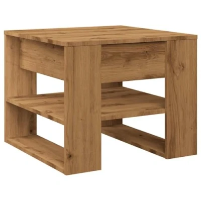 Image of vidaXL coffee table artisan oak rectangular side 55.5x55x45 cm engineered wood living room/lounge/office modern style ample storage
