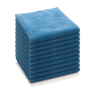 Image of E Cloth General Purpose Microfibre Cloth, Multipurpose Cleaning for Household Surfaces, Washable and Reusable, 100 Wash Promise, Blue, 10 Pack