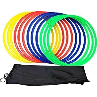 Image of 12 Pc Sport Training Agility Speed Ring Hoops Football Soccer Basketball 45cm Uk