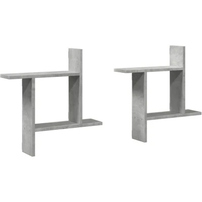 Image of vidaXL Wall Shelves 2 pcs Concrete Grey 50x12x50 cm Engineered Wood