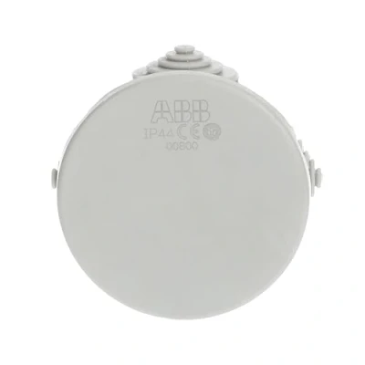 Image of ABB IP44 Junction Box Water Resistant Electric Cable Connector Unit T Hafobox Shockproof Adaptable Indoor/Outdoor ⌀60 x 35mm