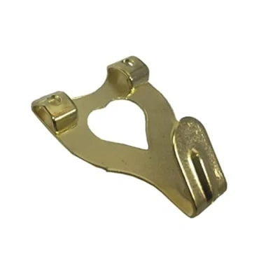 Image of Pack of 10 EB Brass Plated Double No. 3 Picture Hooks by concept4U Picture/Photo Hanging Hook