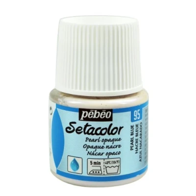 Image of Pebeo Setacolor Opaque Fabric Paint 45 Milliliter Bottle, Pearl Blue,Pearl Blue, 202 095