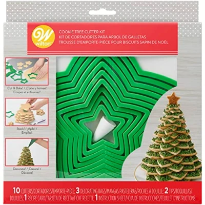 Image of Wilton Cookie Tree Cutter Set, Green, 1.91 x 20.96 21.92 cm