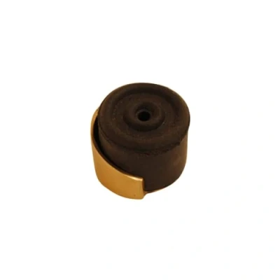 Image of Vibe Shielded Door Stop Brass 33mm, Stopper, Rubber Bumper to Protect Door, Walls, and Skirting for Internal Use