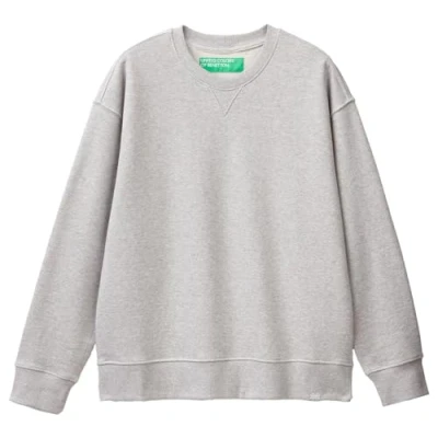 Image of United Colors of Benetton Men&#039;s Jersey G/C M/L 3J68U1009 Long Sleeve Crewneck Sweatshirt, Grey Melange Medium 501, S